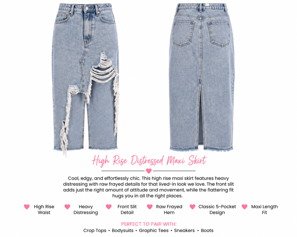 Ripped & Rowdy Denim Max skirt
