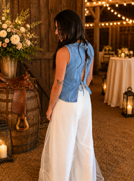 Country Charm Tie-Back Top