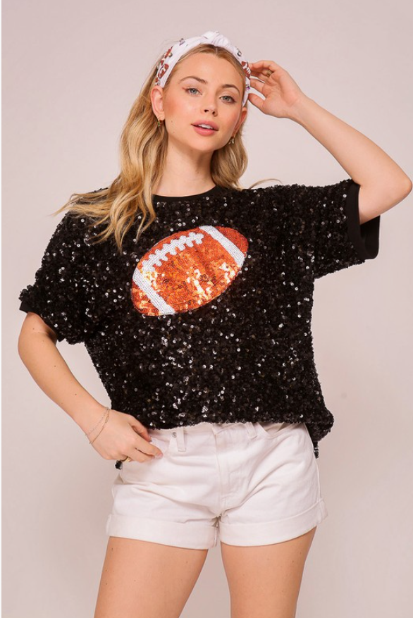 Friday Night Lights Sequin Football Top