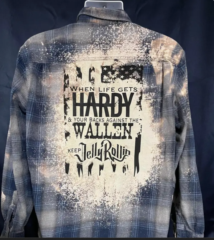 Hardy & Hell Yeah Repurposed Flannel