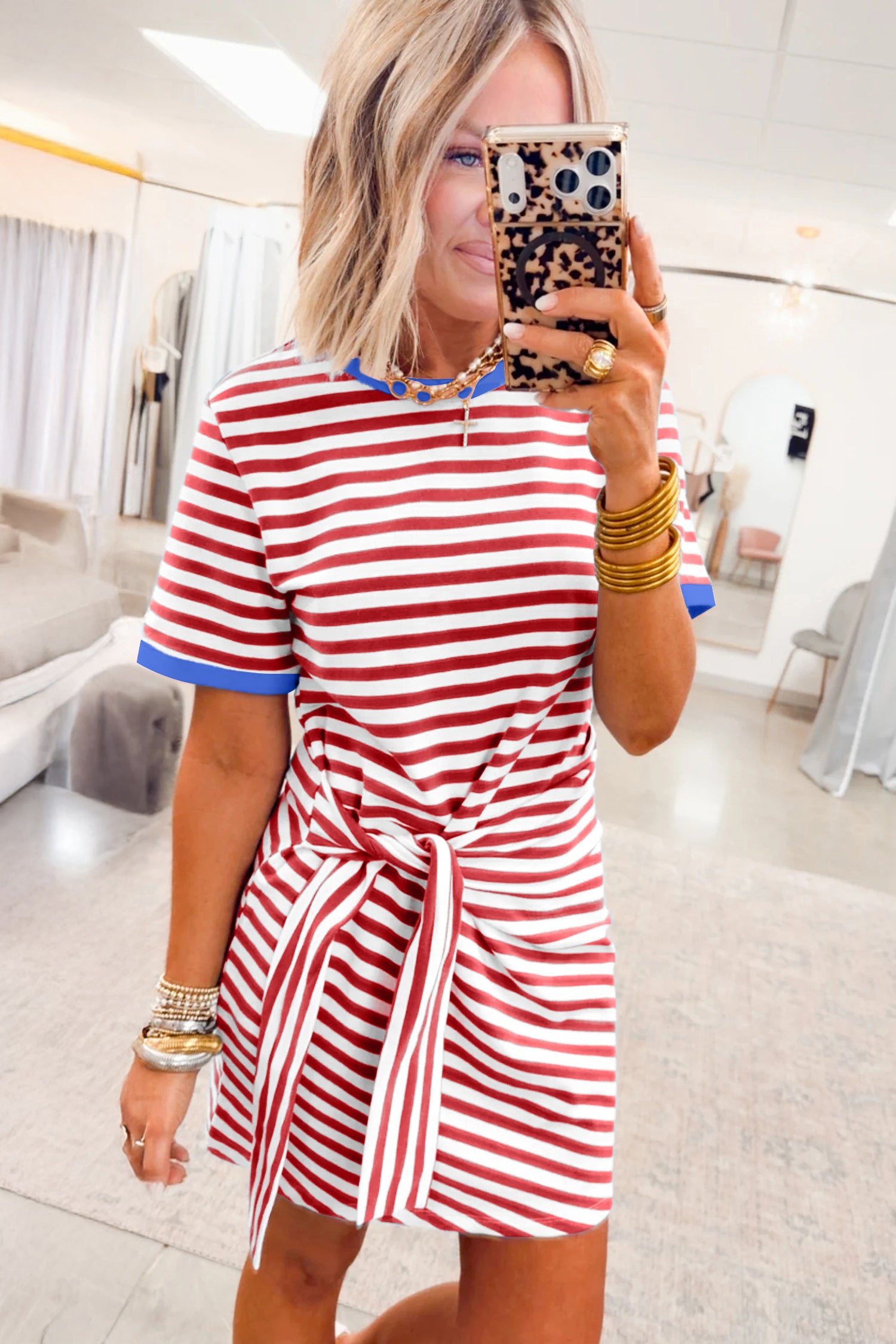 Red, White & Beautiful Mini Dress