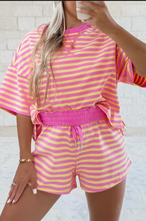 Pink Starburst Short Set